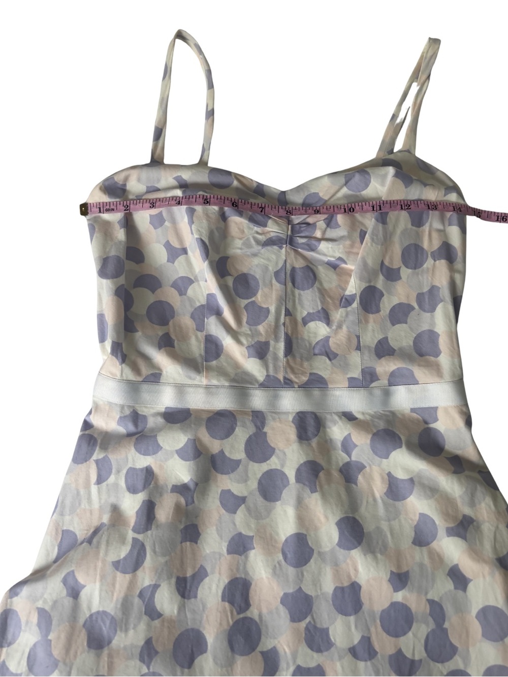 Vintage Ann Taylor Factory Store Pink Purple White Polka Dot Mini Dress - Picture 4 of 7